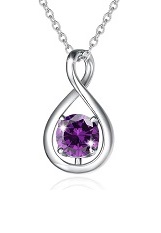 nice silver infinity pendant amethyst birthstone baby necklace